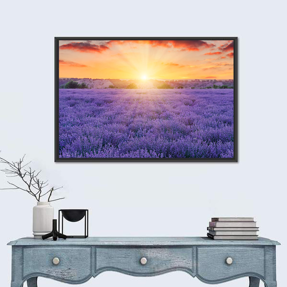 Lavender Field Sunburst Wall Art