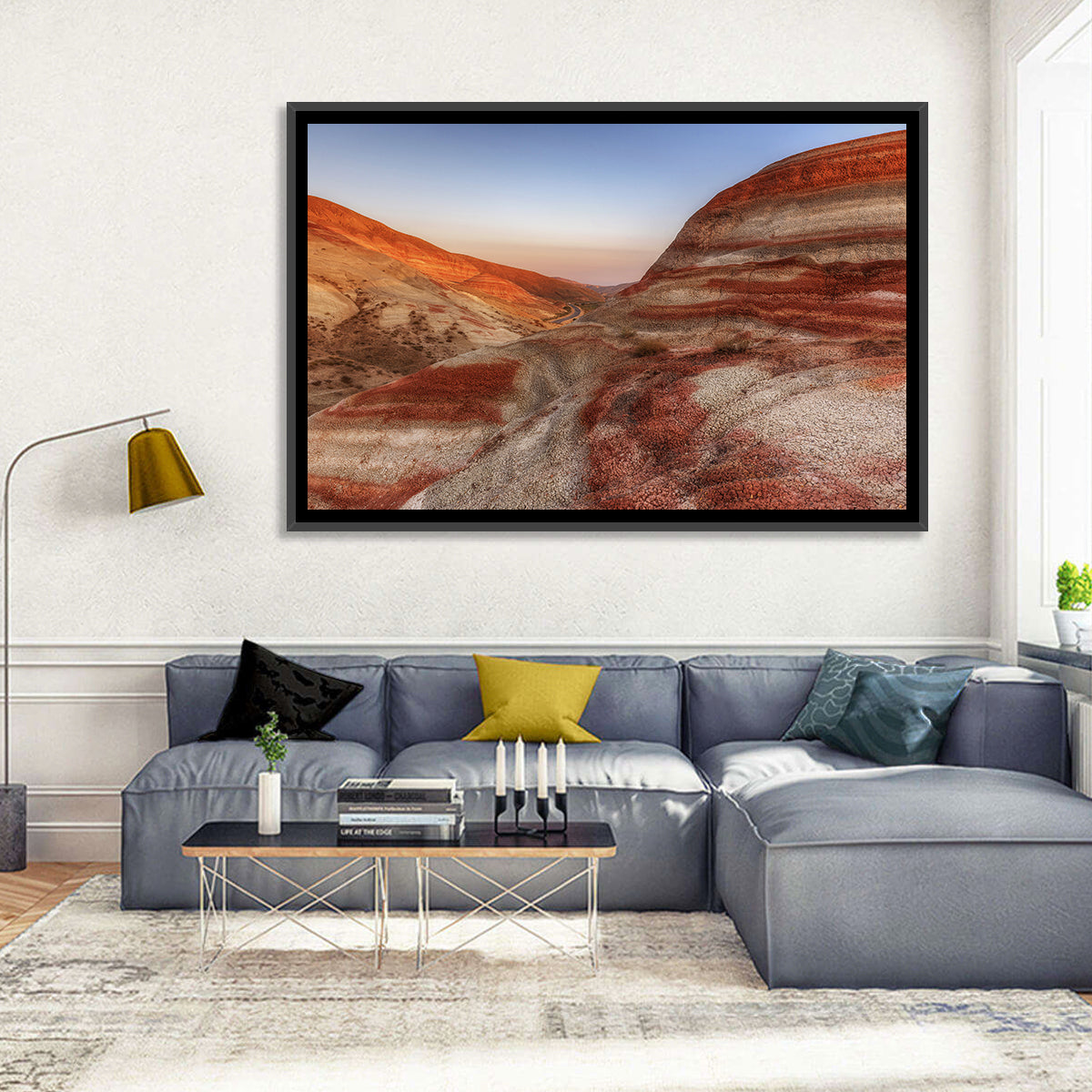 Khizi Candy Cane Mountains Wall Art in a room, landscape