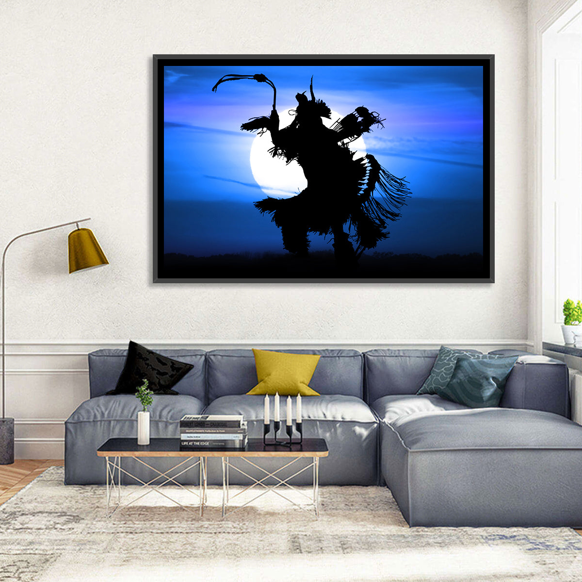 Moonlit Pow Wow Dancer Wall Art