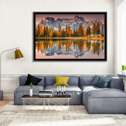 Antorno Lake Autumn Reflection Wall Art