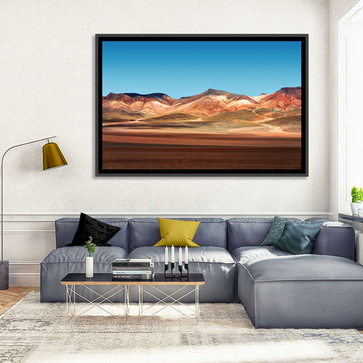 Atacama Desert Ridges Wall Art in a room, landscape