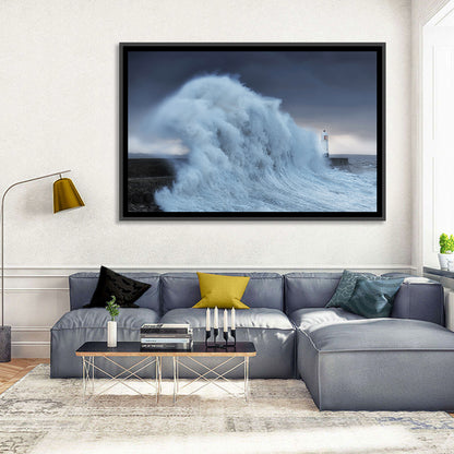 Lighthouse in a Sea Storm Wall Art