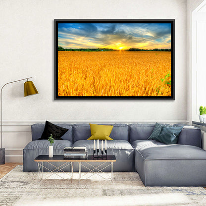 Wheat Field Sunset Wall Art