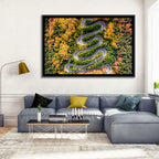 Autumn Winding Forest Road Wall Art