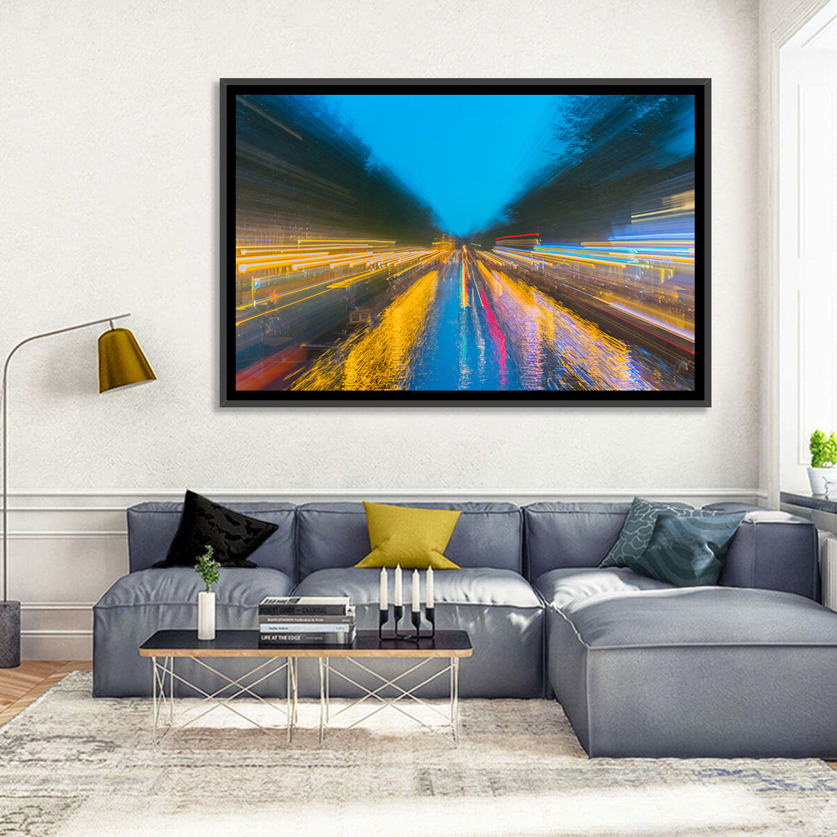 Canal Reflections at Night Wall Art