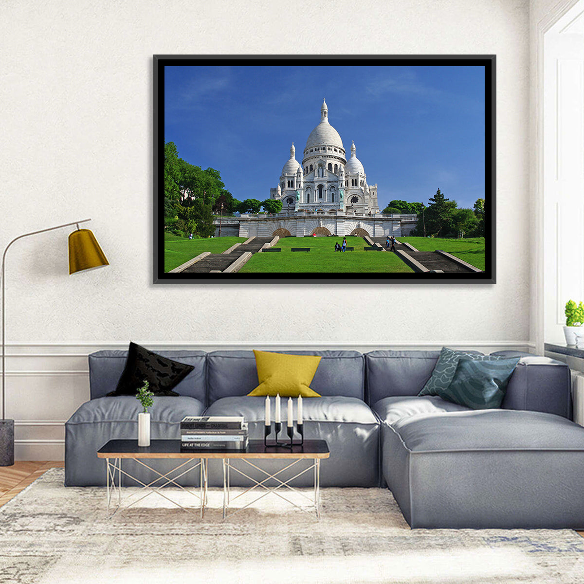 Sacre Coeur Basilica Steps, Paris Wall Art in a room, landscape
