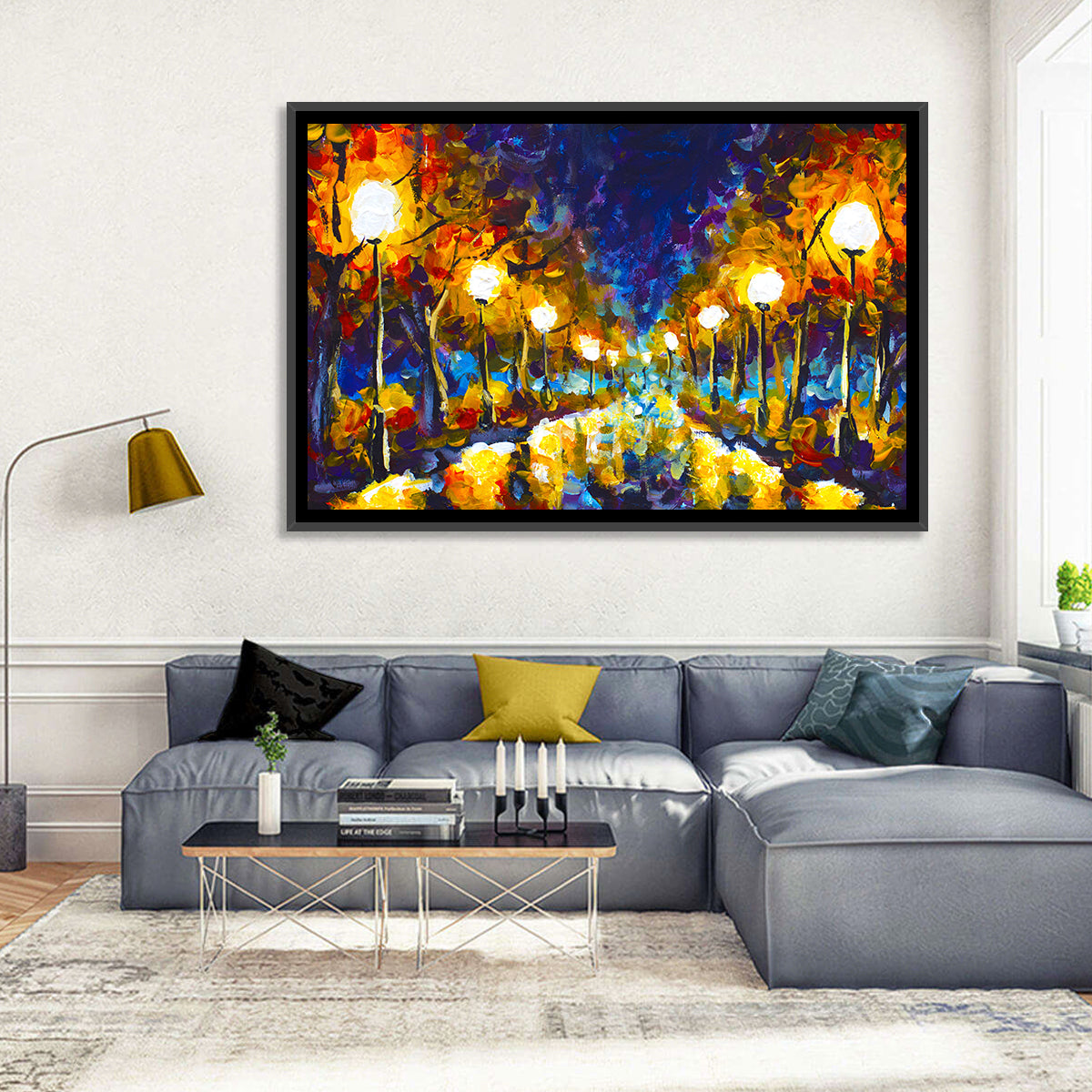 Autumn Evening Park Path Wall Art