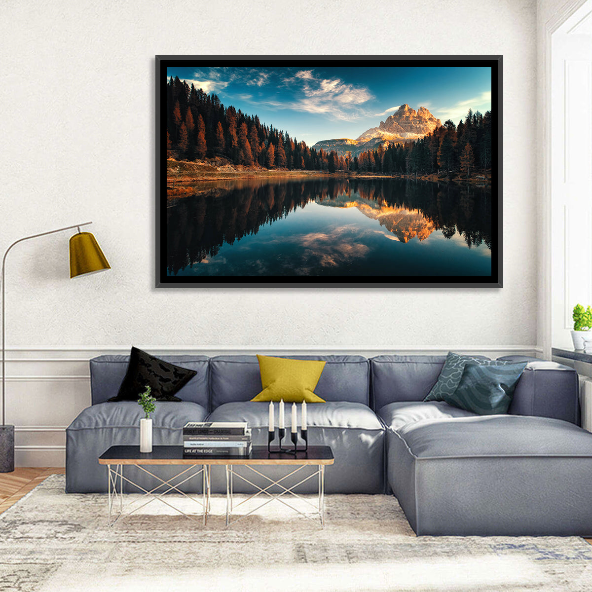 Lago Antorno Golden Hour Reflection Wall Art