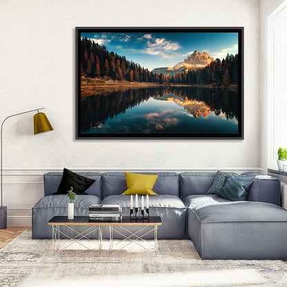 Lago Antorno Golden Hour Reflection Wall Art