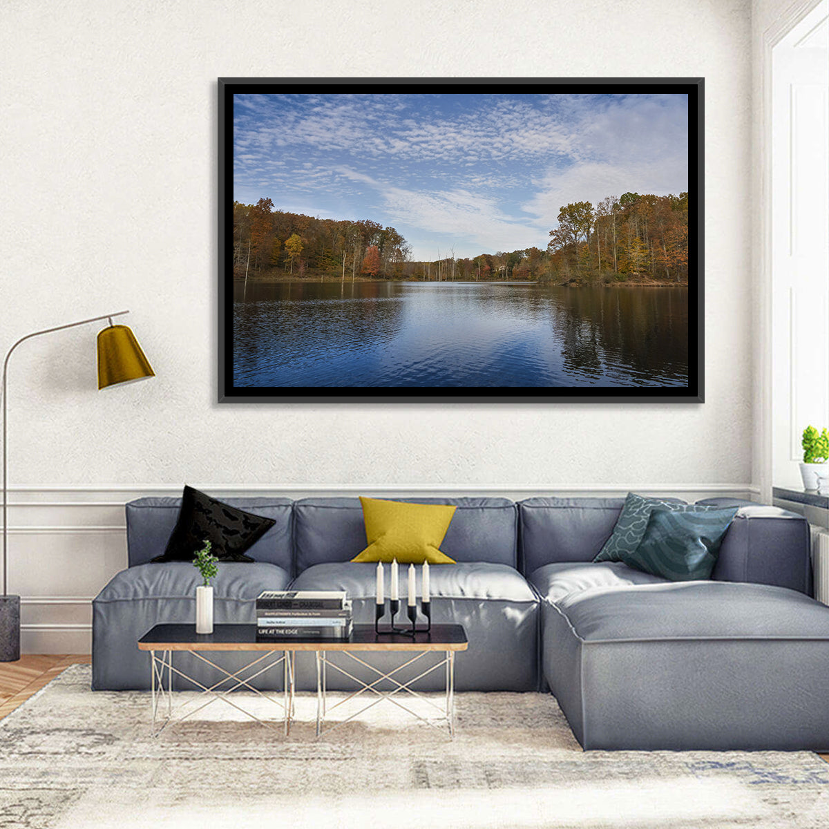 Seneca Lake Autumn Reflection Wall Art