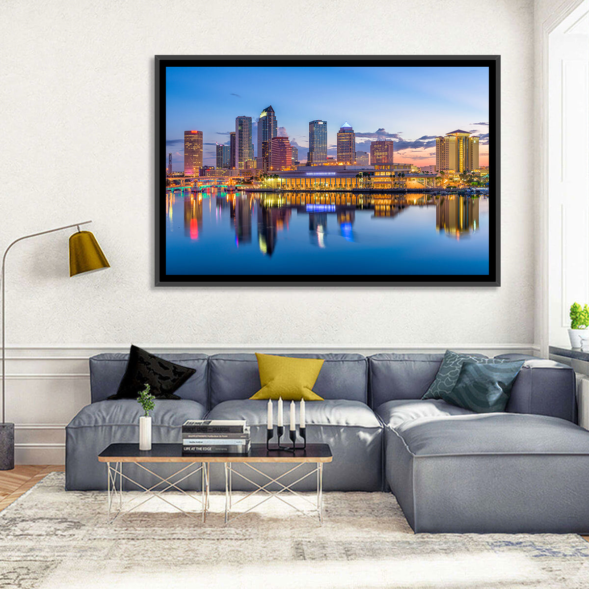 Tampa Twilight Skyline Wall Art