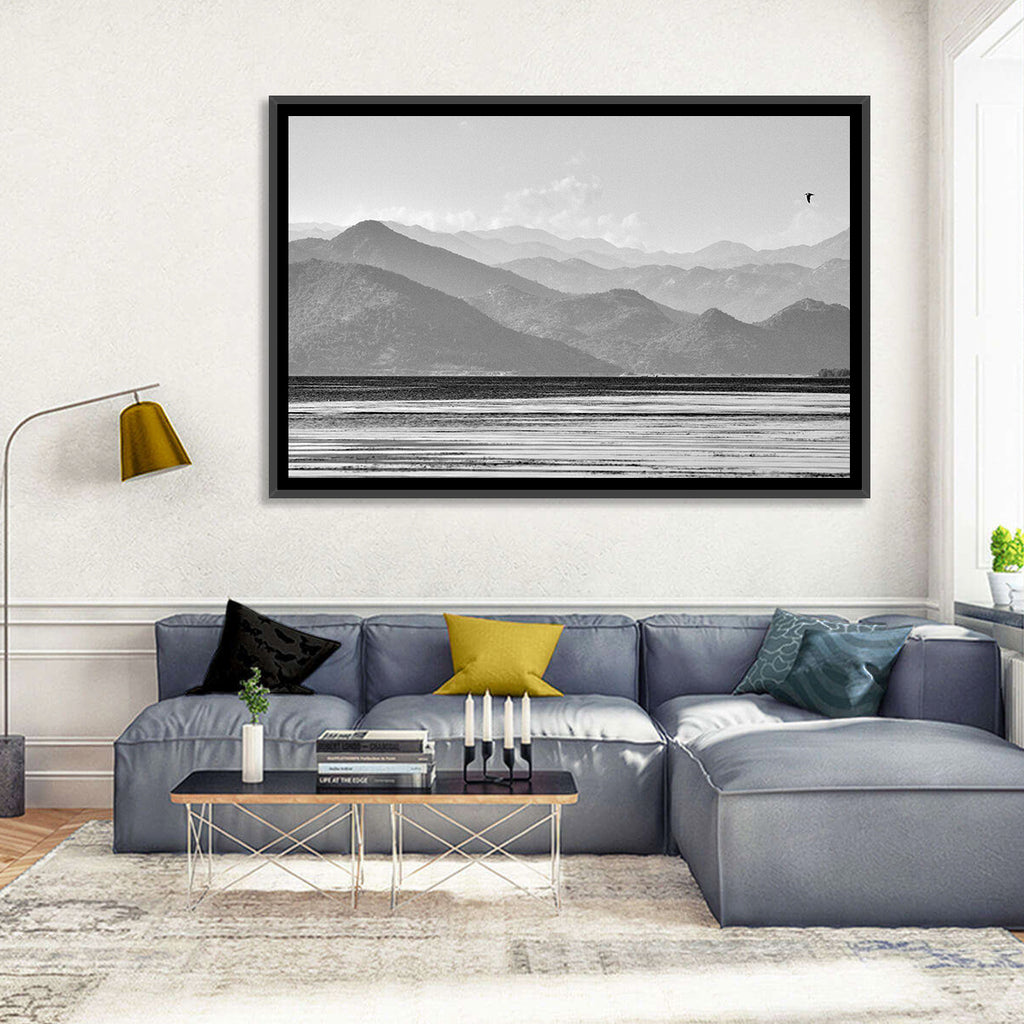 Skadar Lake Monochrome Landscape Wall Art