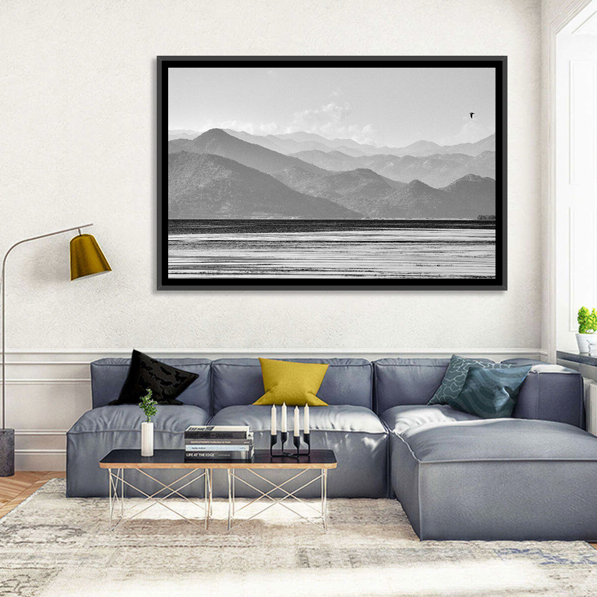 Skadar Lake Monochrome Landscape Wall Art