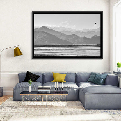 Skadar Lake Monochrome Landscape Wall Art