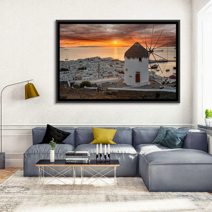 Kato Mili Sunset, Mykonos Wall Art