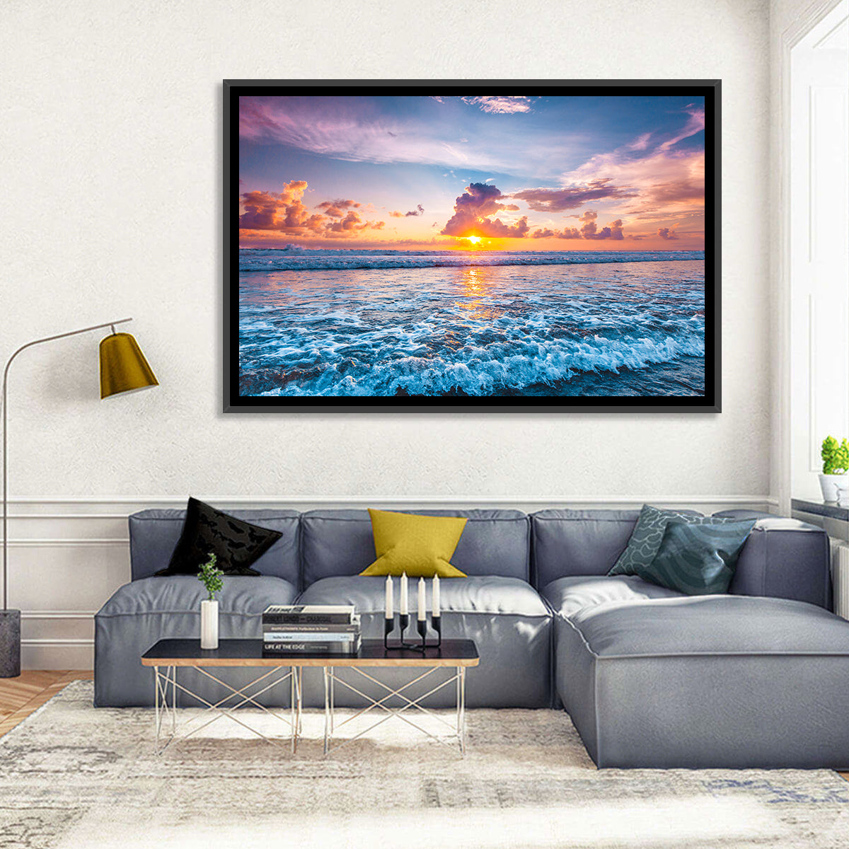 Sunburst Ocean Wave Wall Art