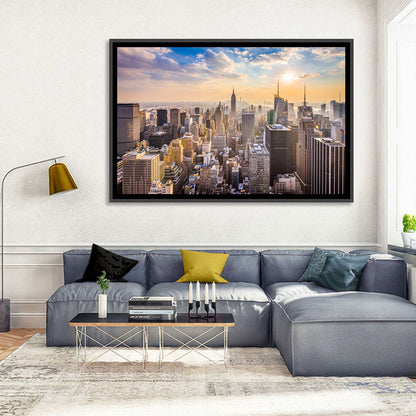 New York City Skyline at Golden Hour Wall Art