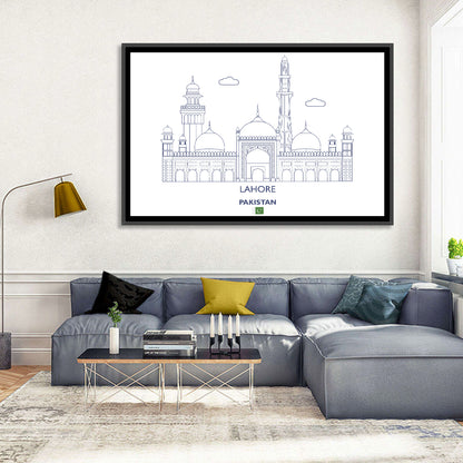 Lahore Skyline with Badshahi Mosque Wall Art