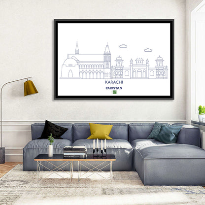 Karachi Skyline with Mazar-e-quaid Wall Art