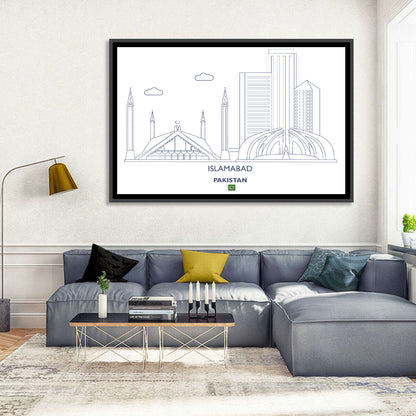 Islamabad Skyline Line Wall Art