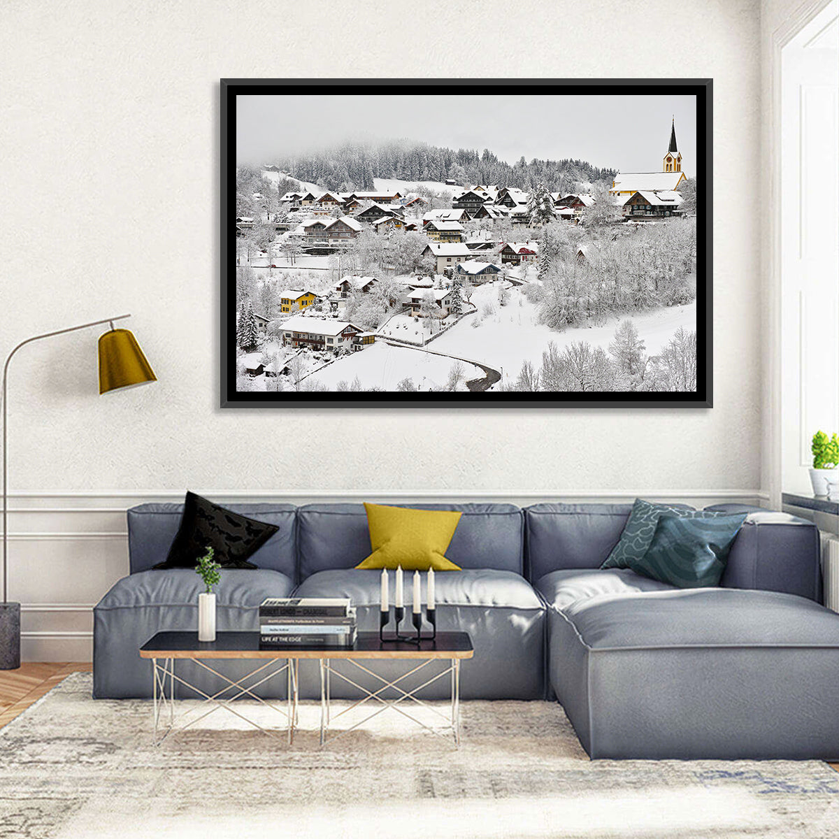 Oberstaufen Winter Village Wall Art