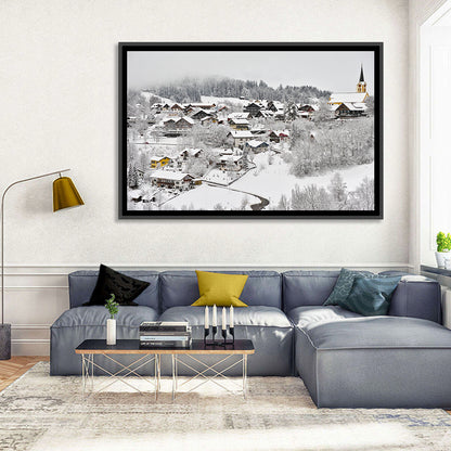 Oberstaufen Winter Village Wall Art