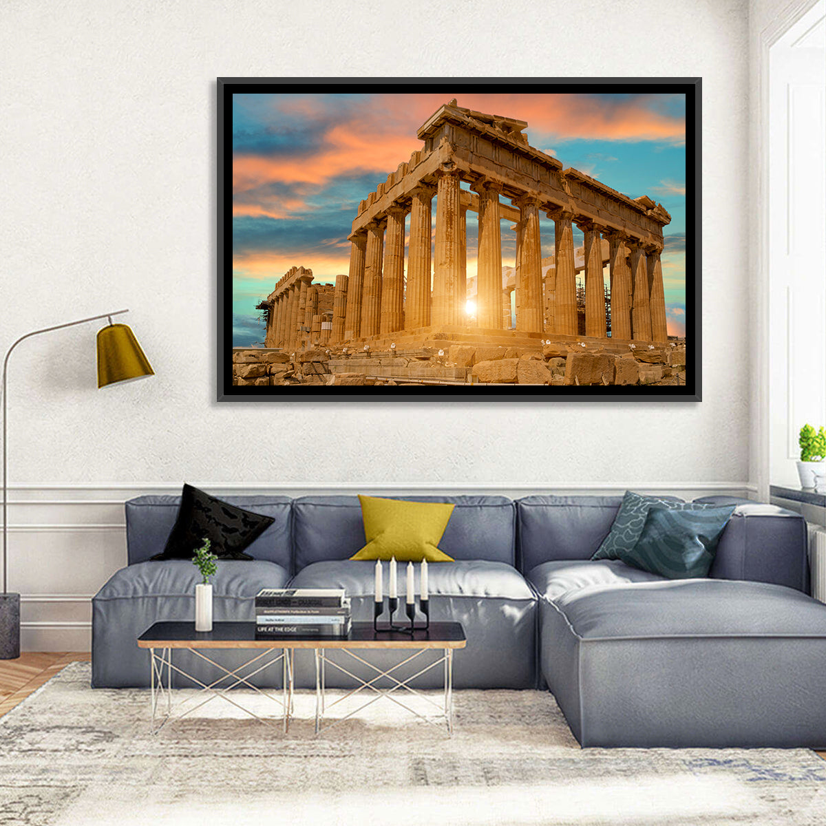 Parthenon at Sunset Wall Art in a room, landscape