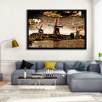 Retro Windmills at Sunset Wall Art