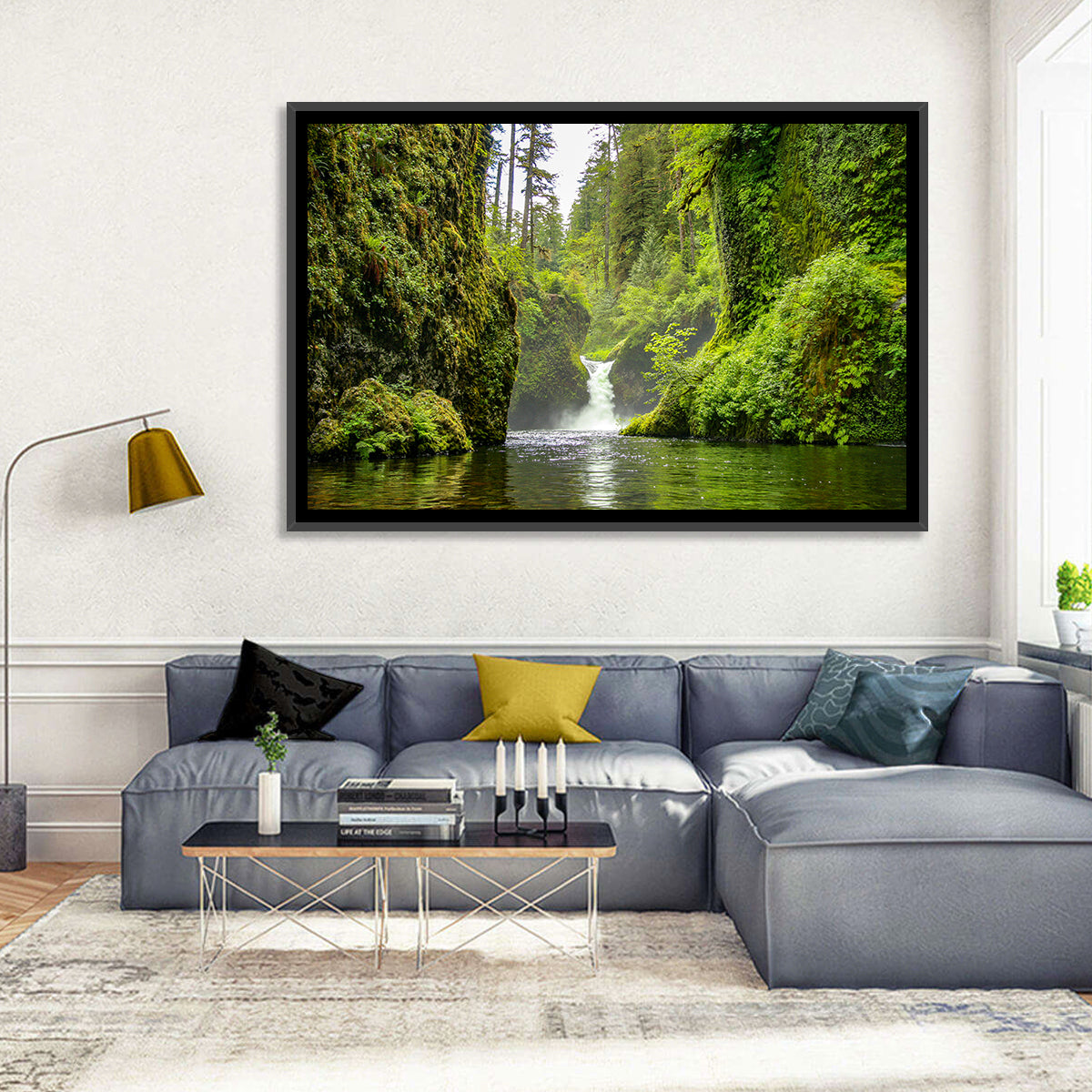 Punch Bowl Falls, Cascade Locks Wall Art in a room, landscape