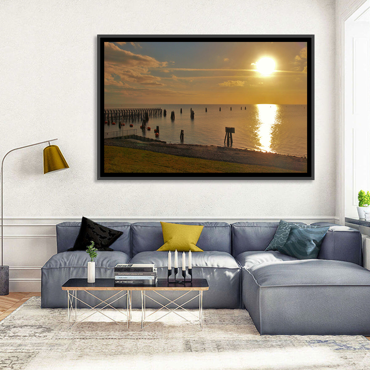 Lake Okeechobee Sunset Pier Wall Art