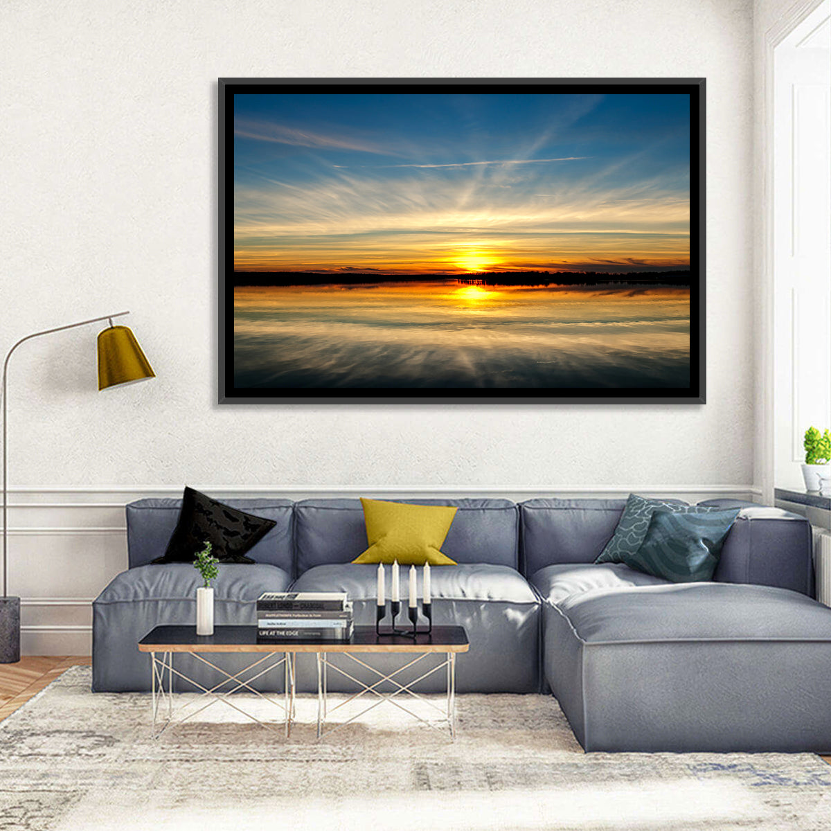 Oklahoma Lake Sunset Reflection Wall Art