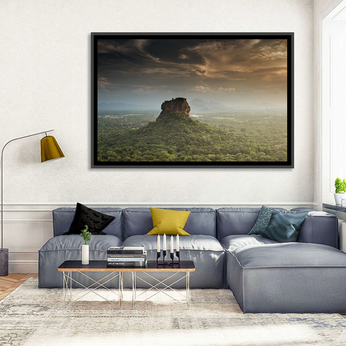 Sigiriya Lion Rock Wall Art in a room, landscape