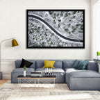 Snowy Forest Road Wall Art