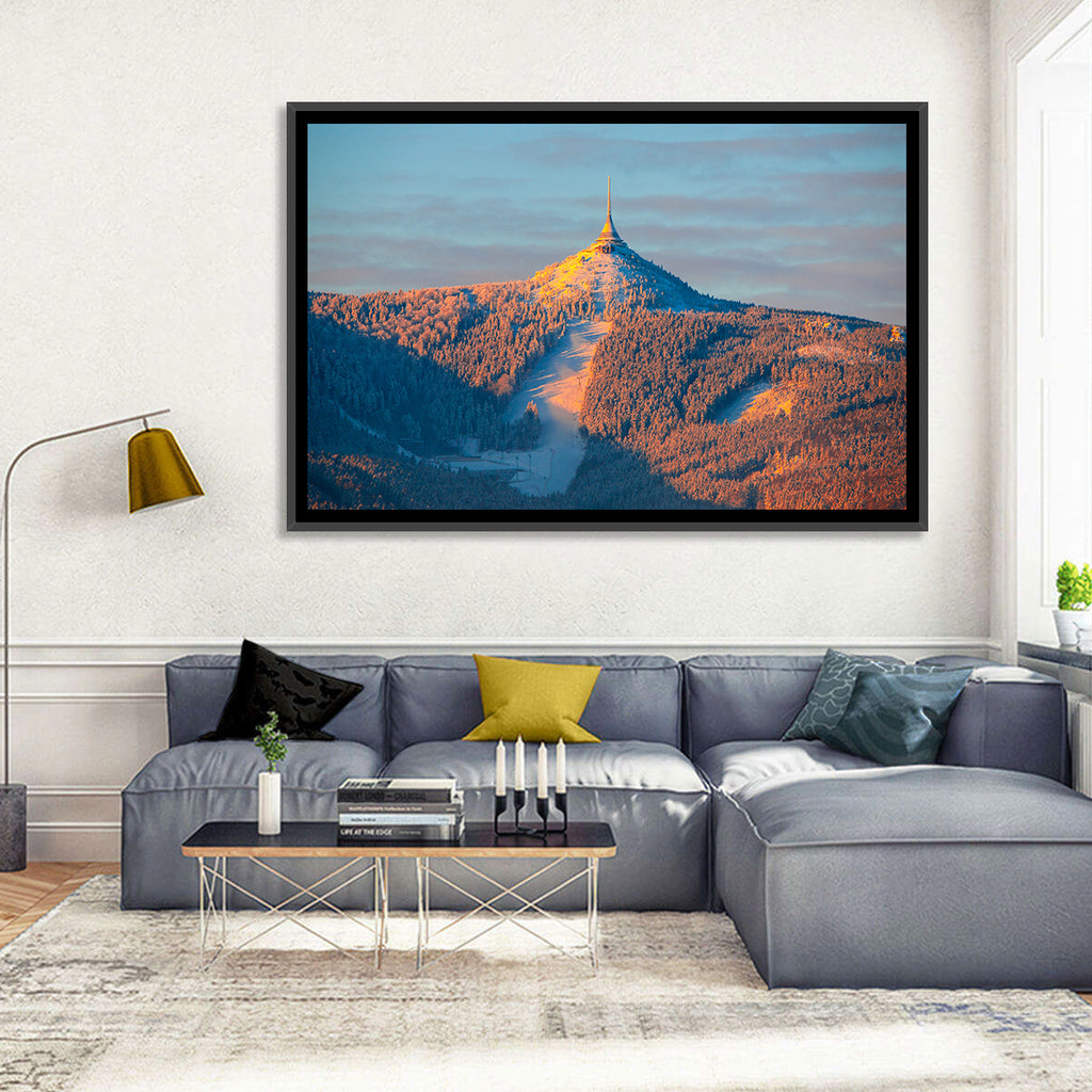 Ještěd Summit at Golden Hour Wall Art