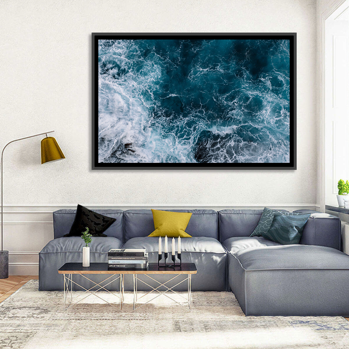 Aerial Swirling Ocean Waves Wall Art