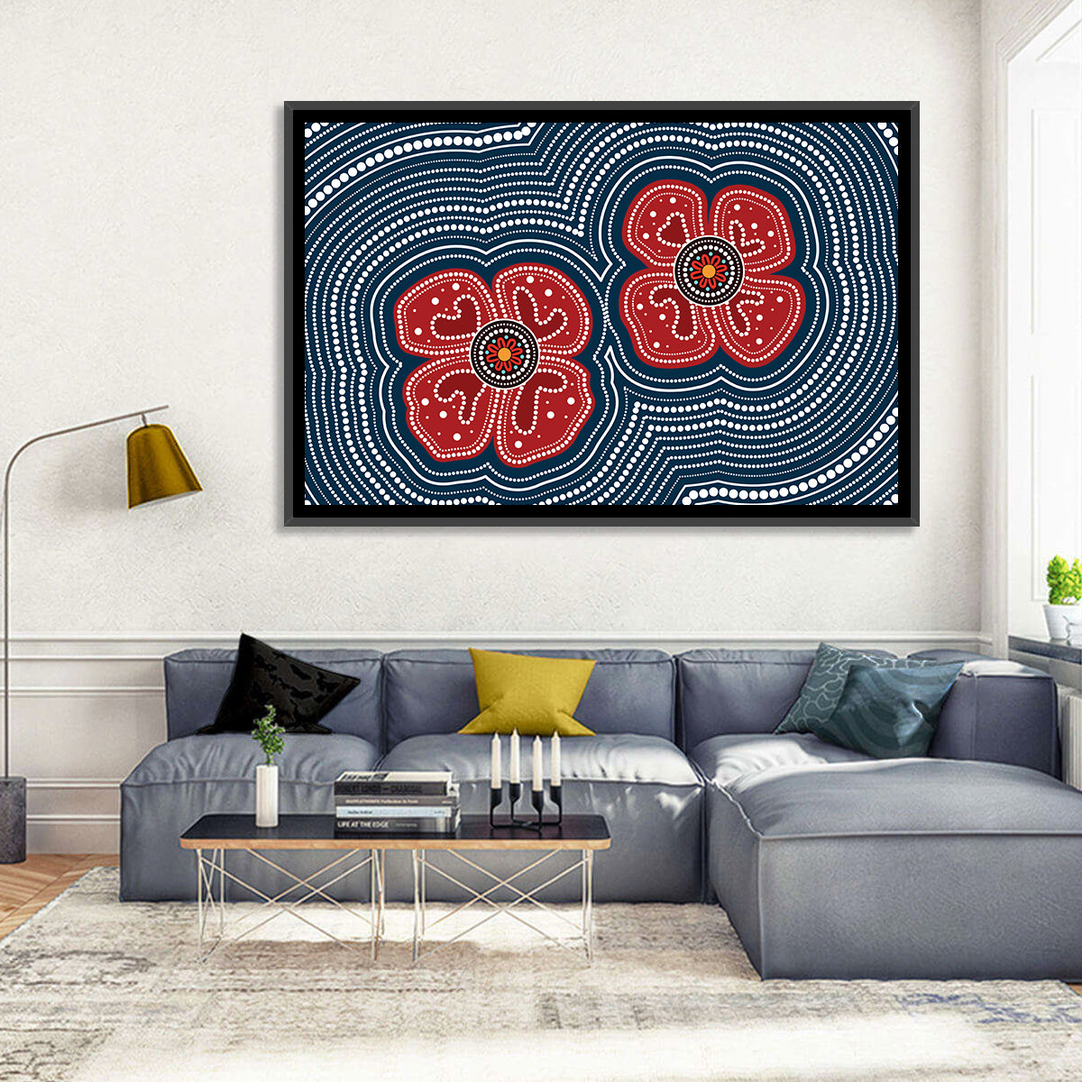 Poppy Flowers Aboriginal Wall Art