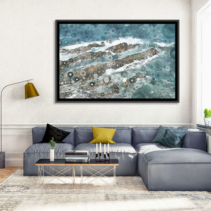 Teal Mosaic Ocean Wave Wall Art