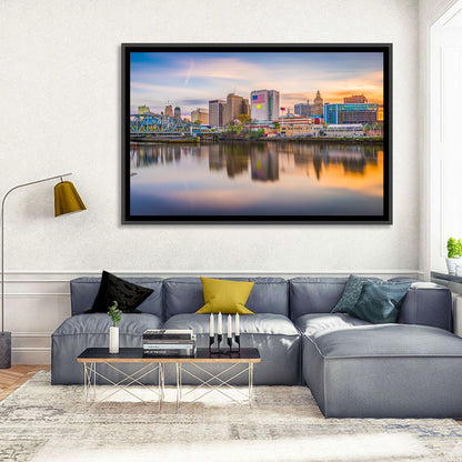 Providence Skyline at Golden Hour Wall Art