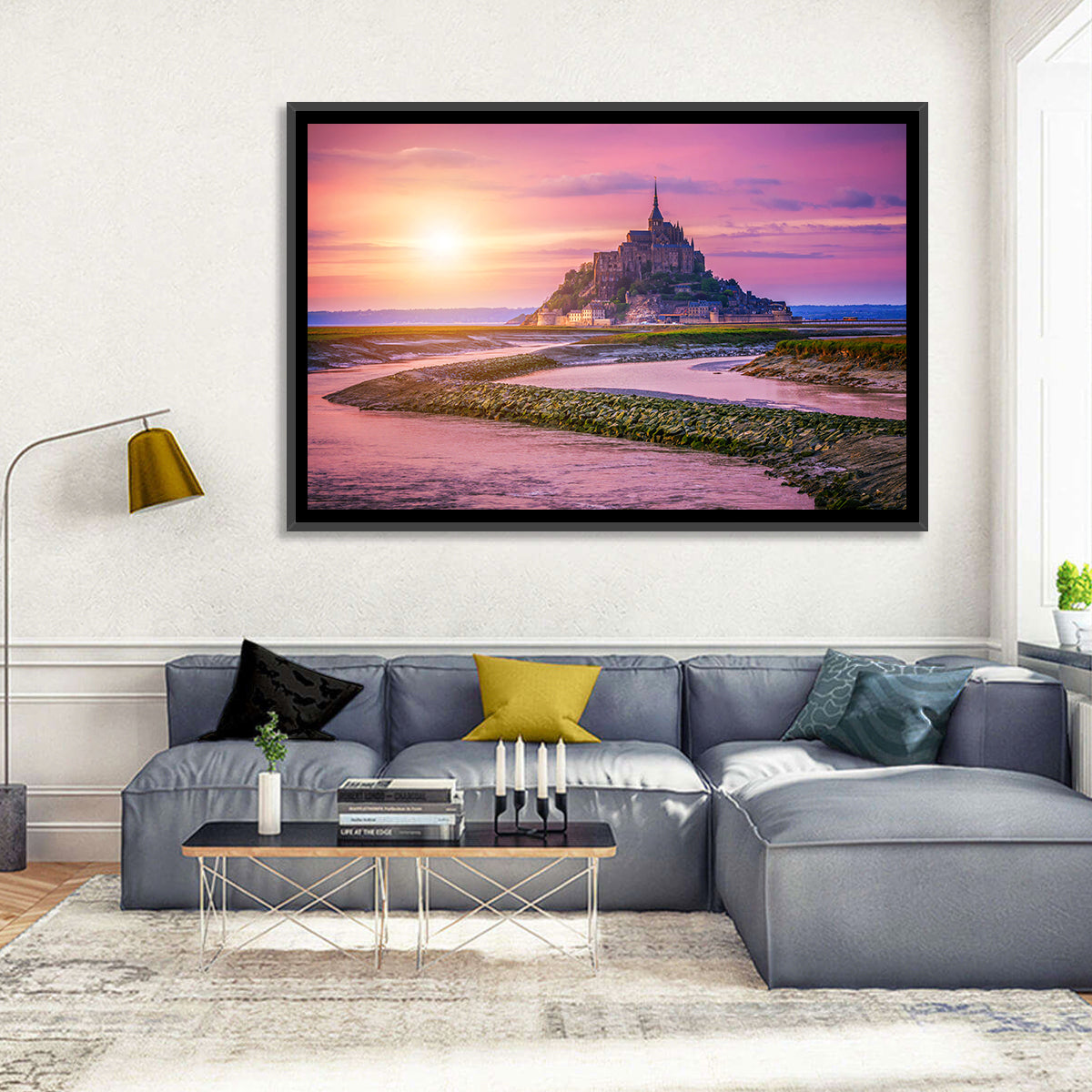 Mont Saint-michel Sunset Wall Art