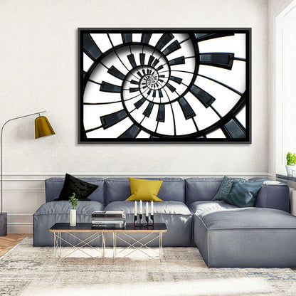 Recursive Spiral Piano Keys Wall Art