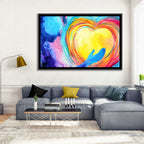 Blue Silhouette with Radiant Heart Wall Art