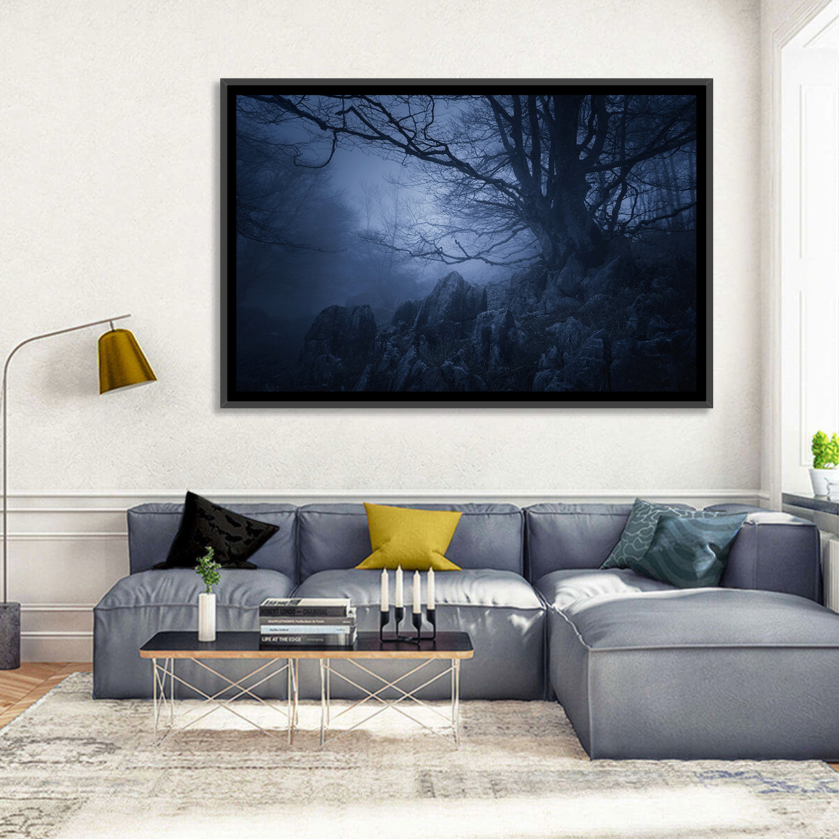 Gnarled Tree at Twilight Wall Art in a room, landscape