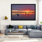 Lake Mendota Sailboats at Sunset Wall Art