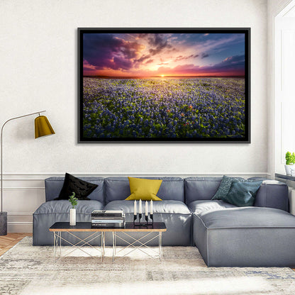 Texas Bluebonnet Sunset Wall Art
