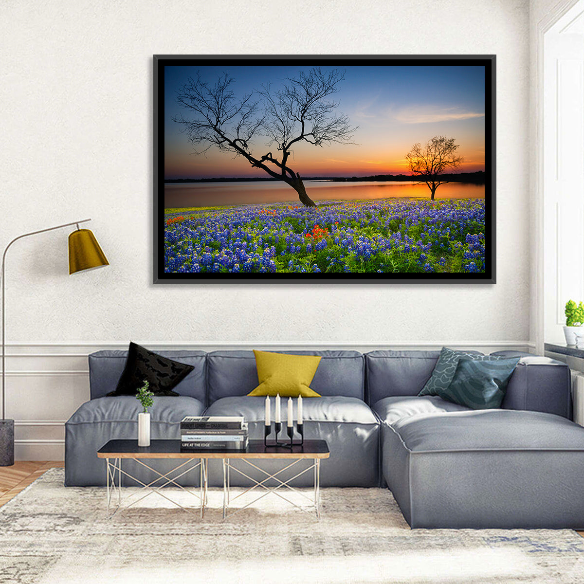Texas Bluebonnet Sunset Wall Art