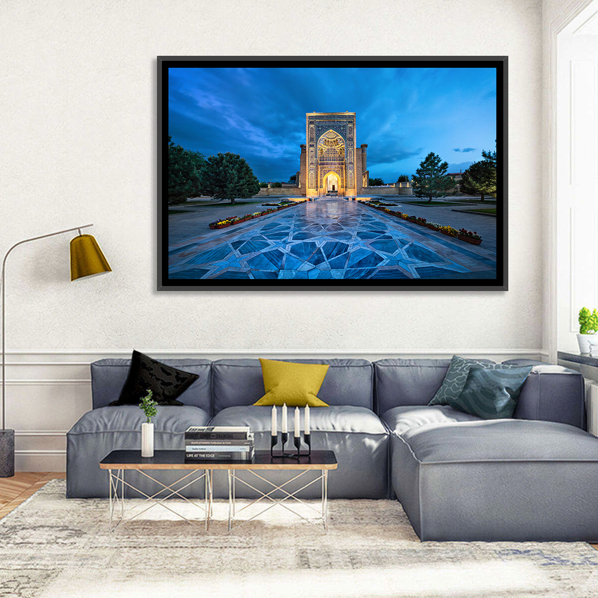 Gur-e-amir Twilight Entrance Wall Art in a room, landscape