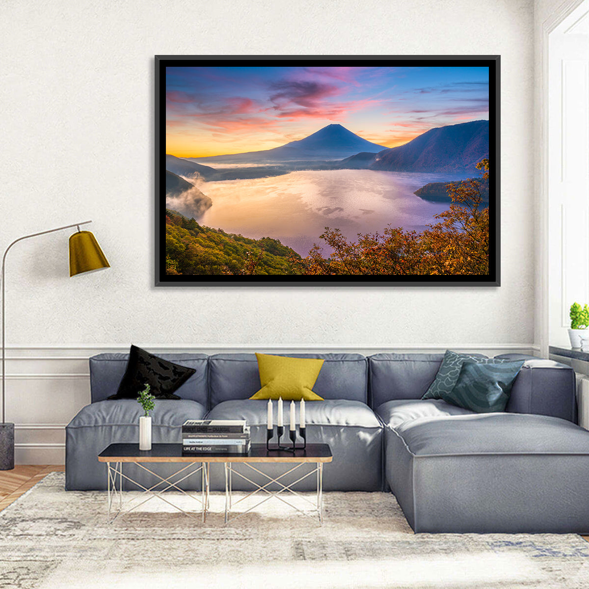Mount Fuji at Lake Motosu, Autumn Sunrise Wall Art