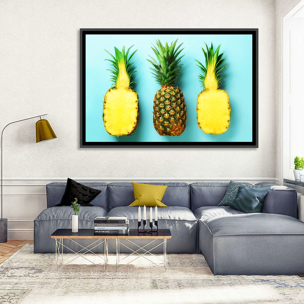 Three Pineapples Minimalist Design Wall Art