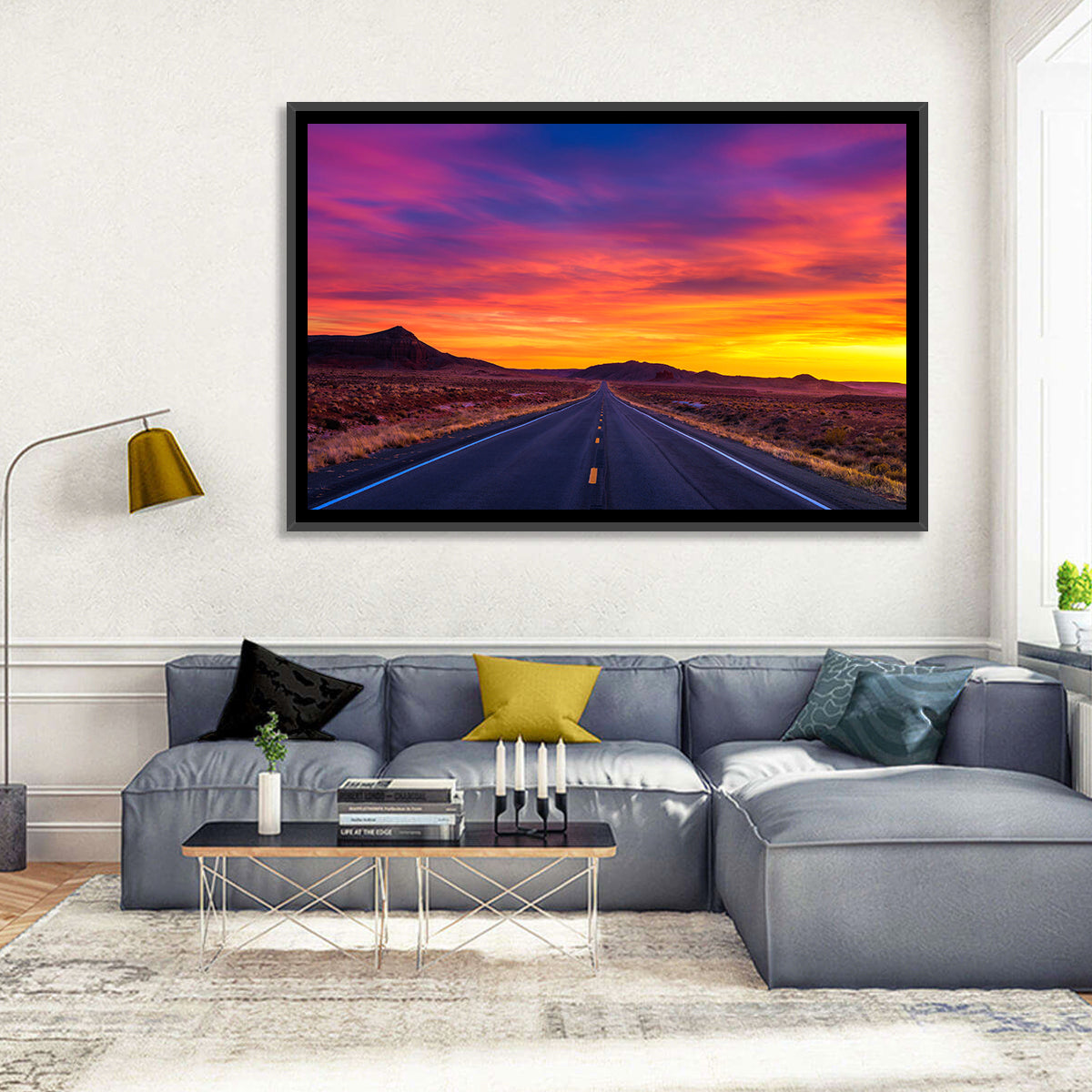 Infinite Desert Road Sunset Wall Art
