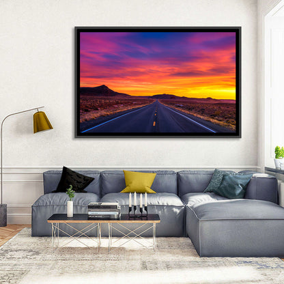 Infinite Desert Road Sunset Wall Art